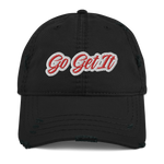 G.G. Red Script Distressed Dad Hat (Multiple Flavors)
