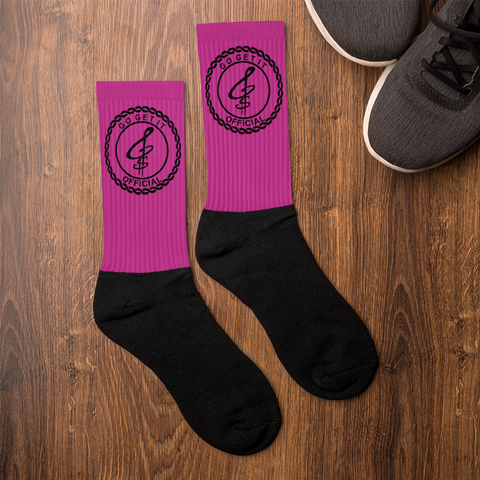 Official Socks Magenta/Black