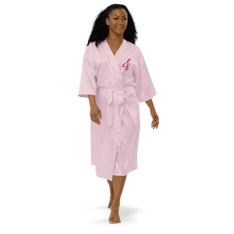 Embroidered Satin Robe